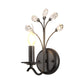 Metall Bogenarm Wandbeleuchtung Landhausstil 1 Kopf Wohnzimmer Wandlampe mit Kerze und Kristallverzierung