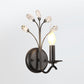 Metall Bogenarm Wandbeleuchtung Landhausstil 1 Kopf Wohnzimmer Wandlampe mit Kerze und Kristallverzierung