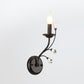 Metall Bogenarm Wandbeleuchtung Landhausstil 1 Kopf Wohnzimmer Wandlampe mit Kerze und Kristallverzierung