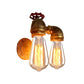 Frendorf | Gekromde Pijp Metalen Wandverlichting Fabriek 2 Koppen Eetkamer Wandlamp Sconces in Roest met Ventiel Decoratie