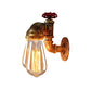 Frendorf | Gekromde Pijp Metalen Wandverlichting Fabriek 2 Koppen Eetkamer Wandlamp Sconces in Roest met Ventiel Decoratie