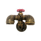 Frendorf | Gekromde Pijp Metalen Wandverlichting Fabriek 2 Koppen Eetkamer Wandlamp Sconces in Roest met Ventiel Decoratie