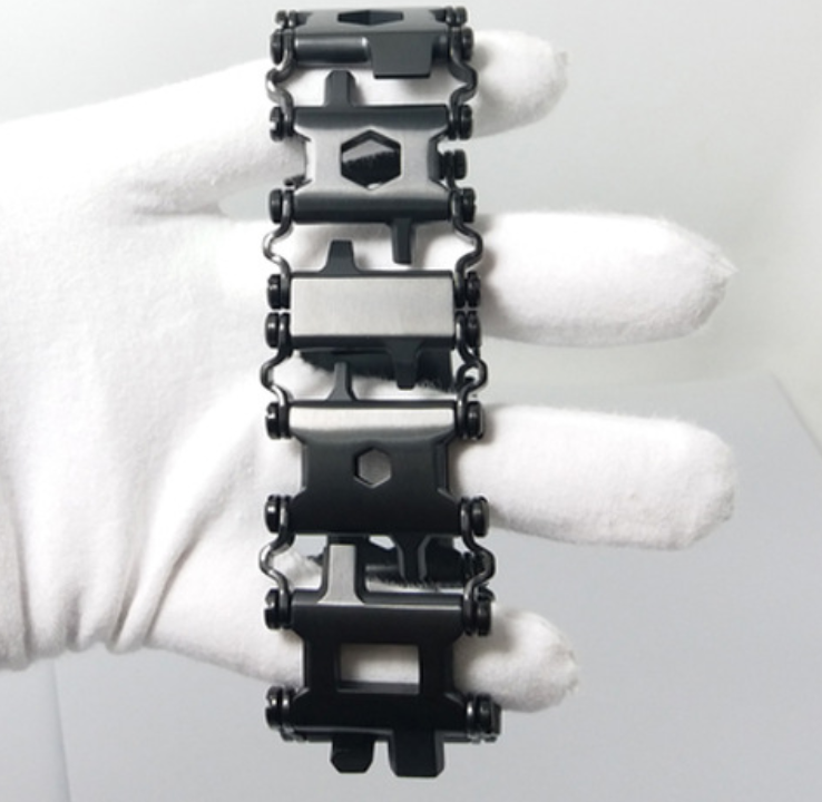 Frendorf | 29-in-1 multifunktionales Edelstahl-Uhrband/-armband, mit 29 versteckten praktischen Werkzeugen, für Segeln, Reisen, Camping und Wandern