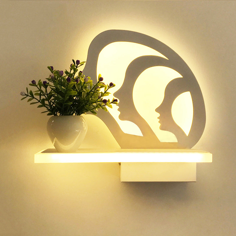 Frendorf | Restaurant Café Wandleuchte mit Regal Acryl Moderne Kreative Wandleuchte Licht in Weiß