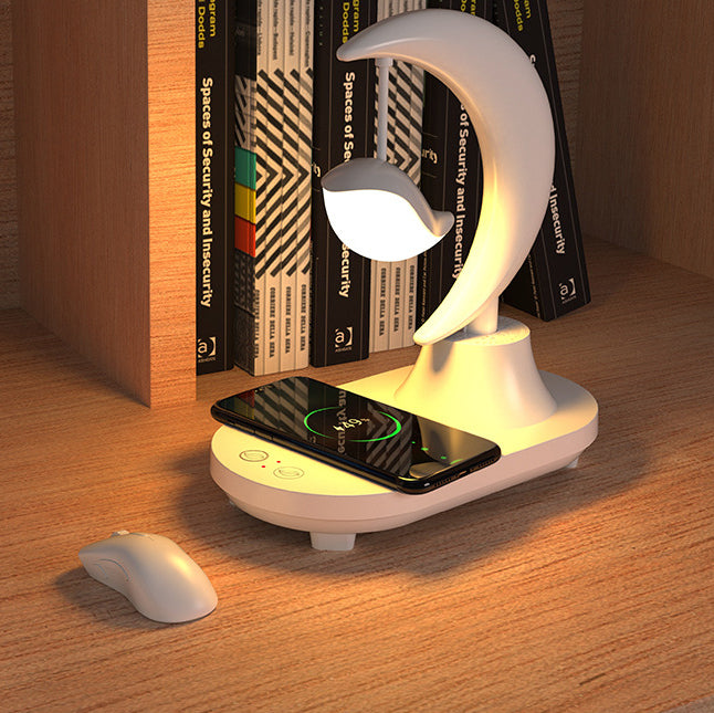 Frendorf | LunaSound Bluetooth Lautsprecher & Nachttischlampe | Kabellos | Moon-Shaped LED Tischlampe | Stilvolle Deko für Zuhause