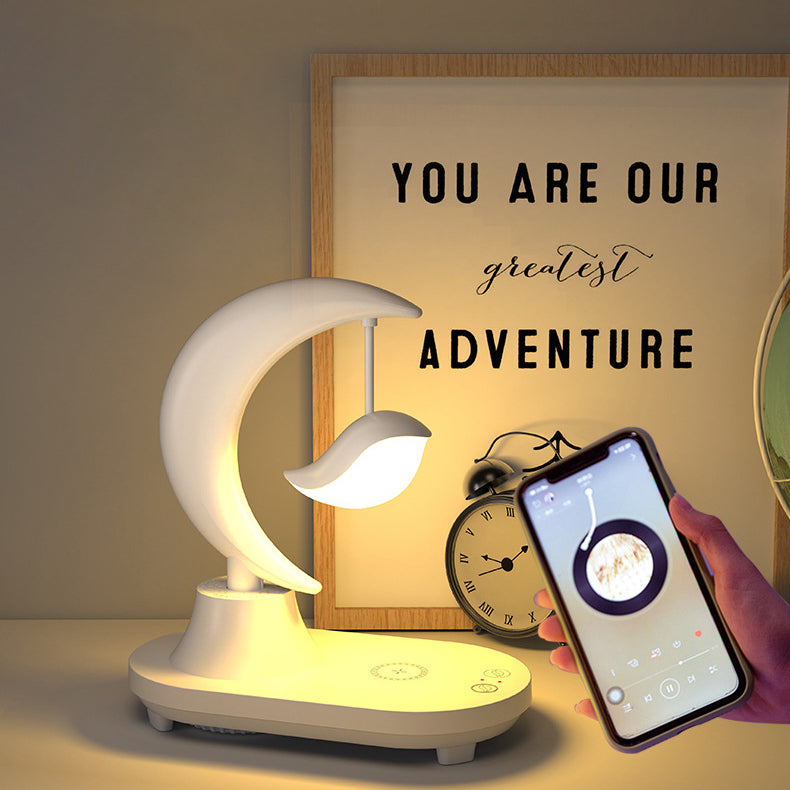 Frendorf | LunaSound Bluetooth Lautsprecher & Nachttischlampe | Kabellos | Moon-Shaped LED Tischlampe | Stilvolle Deko für Zuhause