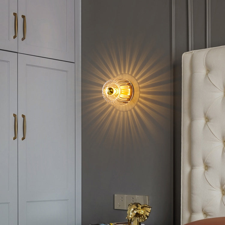 Frendorf | Solara Luxury Glas-Design Deckenleuchte | Kupfer-Sonnengestaltung | Wand- & Deckenmontage | Premium Wohnambiente