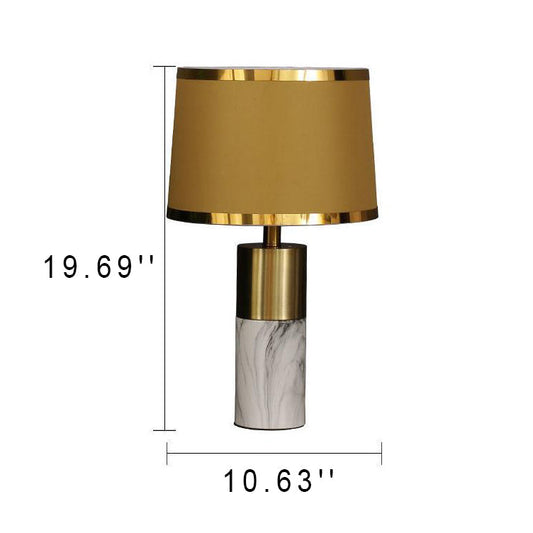 Nordische Stoffsäulen-Tischlampe mit 1 Licht und Dimmer-Touch