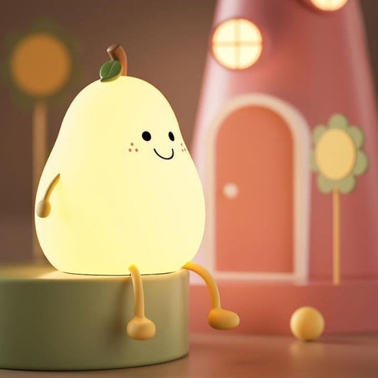 Frendorf | Pearlum Kreative LED Nachtlampe | Silikon Birnenform | USB-Tischleuchte | Sieben Farben Stimmungslicht