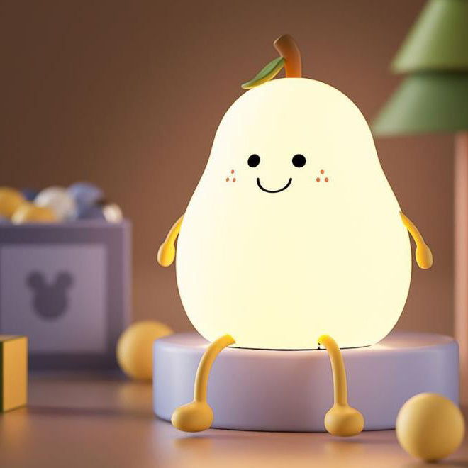 Frendorf | Pearlum Kreative LED Nachtlampe | Silikon Birnenform | USB-Tischleuchte | Sieben Farben Stimmungslicht