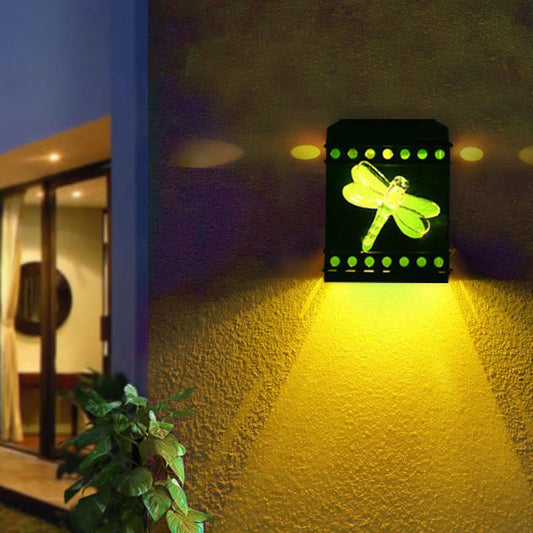 Frendorf | SolarForge Retro Solar Wandlampe | Quadratisches Box-Design | Aged Iron | LED Outdoor Beleuchtung