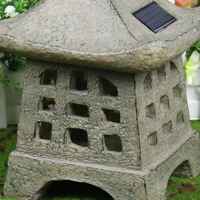 Frendorf | ZenShine Solar Pagodenleuchte | Outdoor Resingehäuse | Dekoratives Gartenlicht | Landschaftsbeleuchtung
