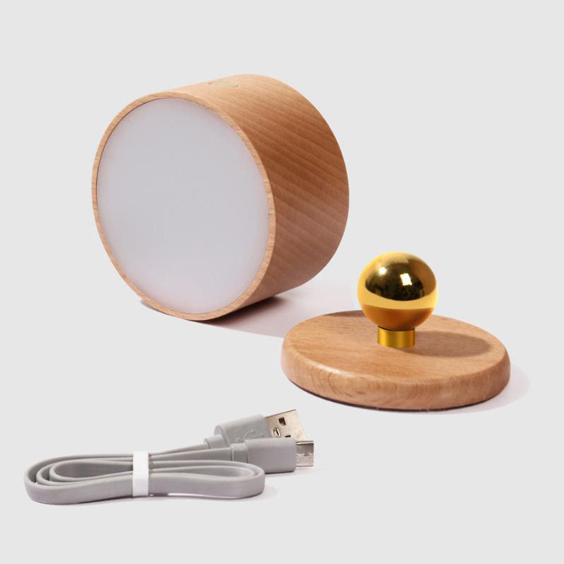 Einfache Holz USB wiederaufladbare Touch-Magnet LED Nachtlicht Wand Sconce Lampe