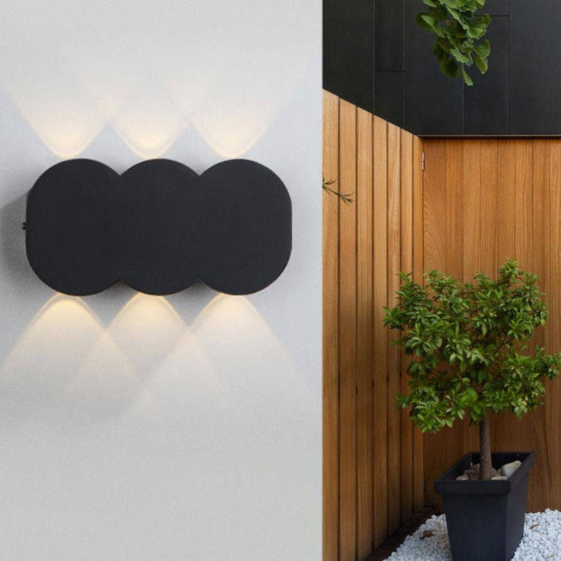 Moderne Outdoor Runde Geometrische Auf- und Ablichtende Wasserdichte LED Wandleuchte