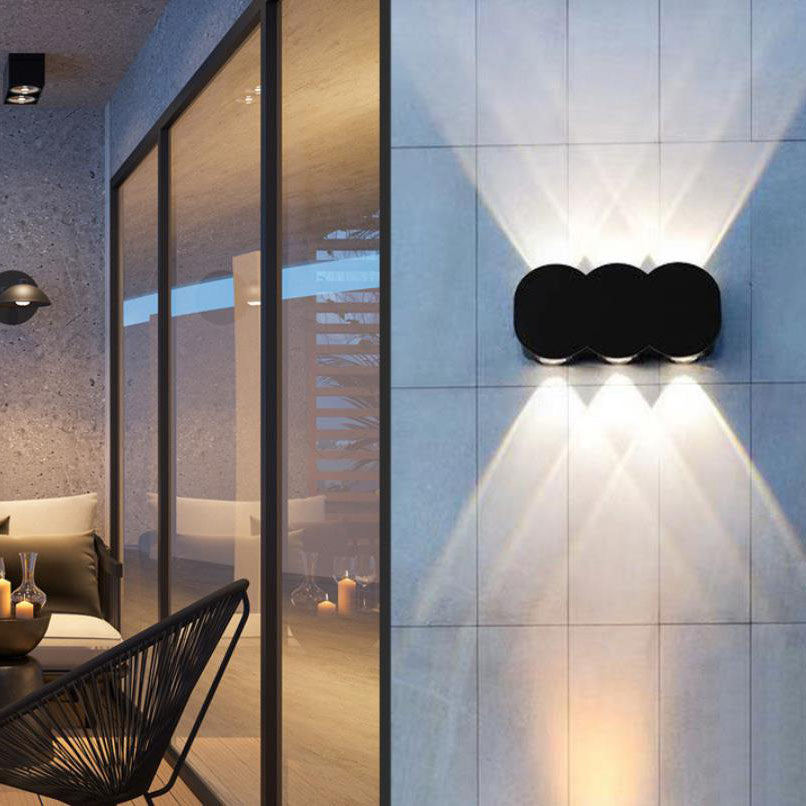 Moderne Outdoor Runde Geometrische Auf- und Ablichtende Wasserdichte LED Wandleuchte