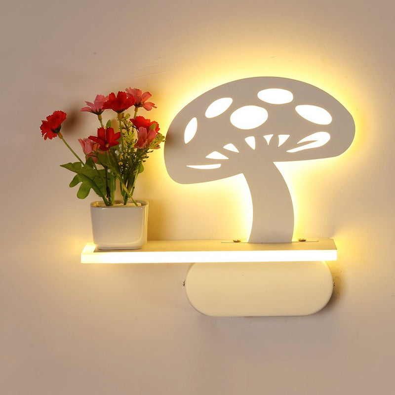 Frendorf | Acryl Wandschijnwerper mit Regal Wohnzimmer Restaurant Modern Stilvolle Wandleuchte in Weiß