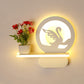 Frendorf | Studiekamer Big O Wandlamp met Plank Acryl Romantisch Witte Afwerking Sconcelicht