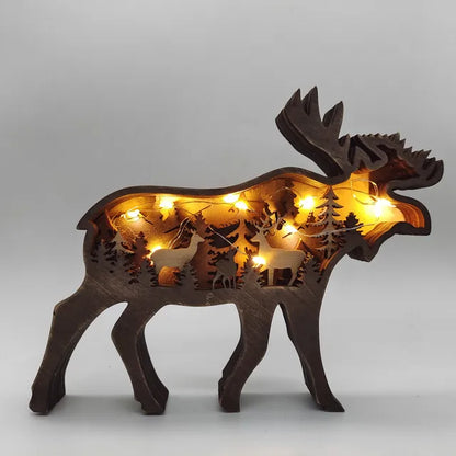 Frendorf | CraftBliss DIY Holz-Deko | Elch & Bär | LED-Handwerk | Weihnachtsgeschenk & Deko für Zuhause