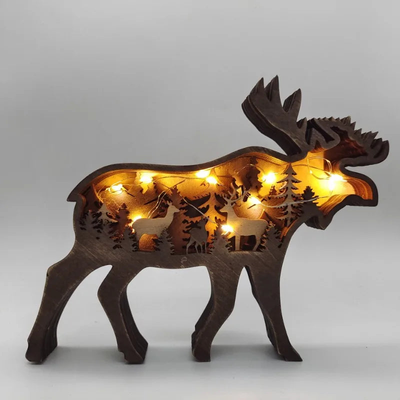 Frendorf | CraftBliss DIY Holz-Deko | Elch & Bär | LED-Handwerk | Weihnachtsgeschenk & Deko für Zuhause