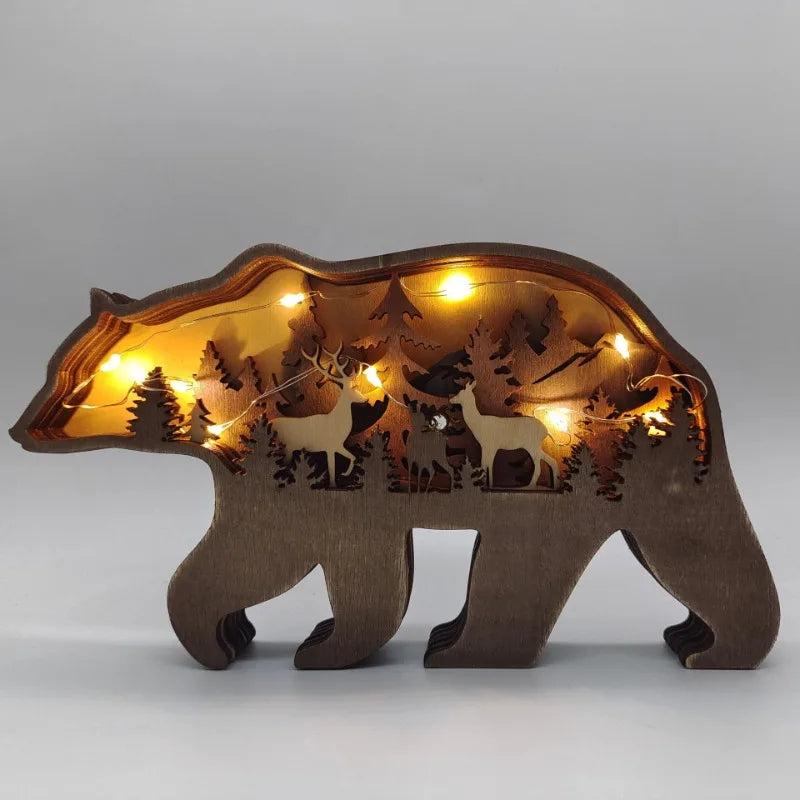 Frendorf | CraftBliss DIY Holz-Deko | Elch & Bär | LED-Handwerk | Weihnachtsgeschenk & Deko für Zuhause