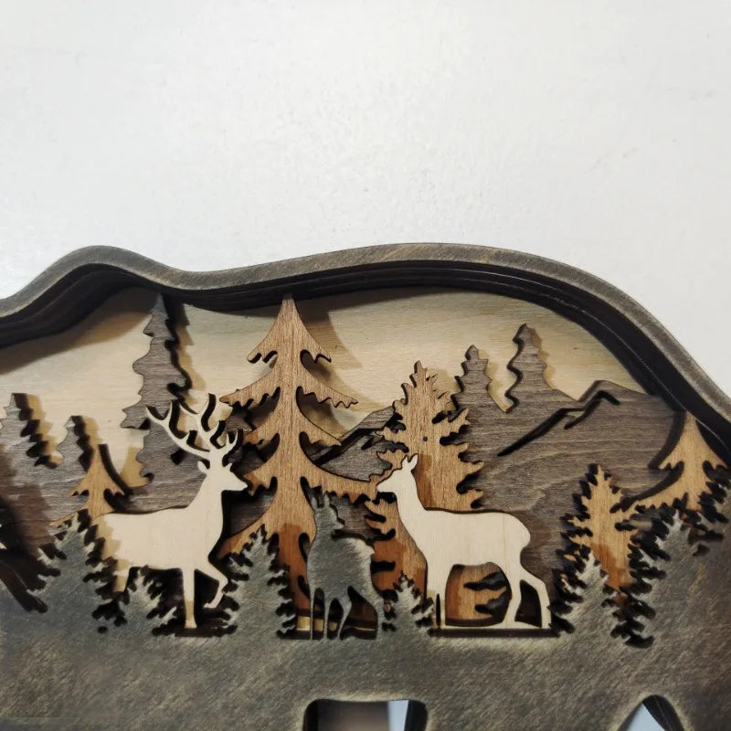 Frendorf | CraftBliss DIY Holz-Deko | Elch & Bär | LED-Handwerk | Weihnachtsgeschenk & Deko für Zuhause