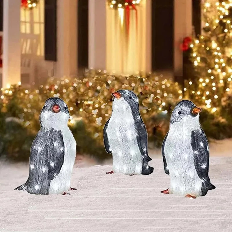 Festliche Pinguin-Lichtanzeige