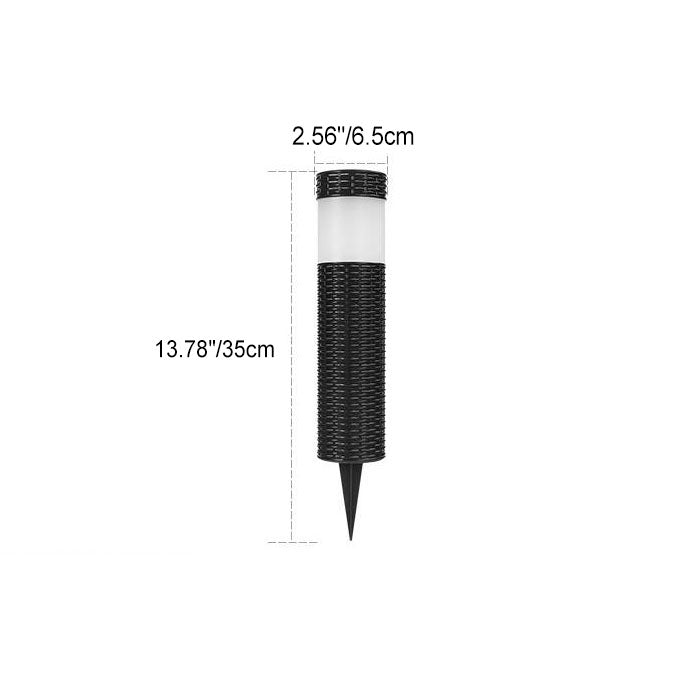 Outdoor Solar Rattan Zylindrisches LED Garten Rasen Boden Einbau Landschaftslicht