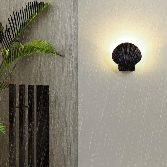 Frendorf | ShellBright LED Wandleuchte | Kreatives Muscheldesign | Aluminium | Wasserdicht | Außenbeleuchtung