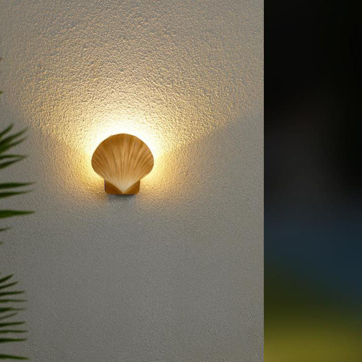 Frendorf | ShellBright LED Wandleuchte | Kreatives Muscheldesign | Aluminium | Wasserdicht | Außenbeleuchtung