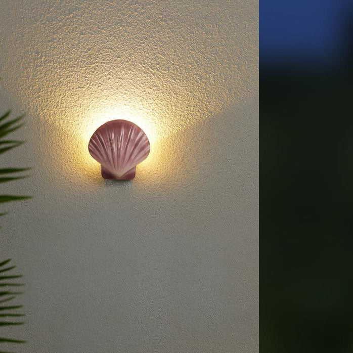 Frendorf | ShellBright LED Wandleuchte | Kreatives Muscheldesign | Aluminium | Wasserdicht | Außenbeleuchtung
