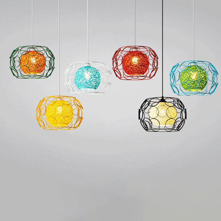 Frendorf | HempGlow Kreative Pendelleuchte aus Hanfgeflecht | Modernes Design | Einzigartiger Lichtakzent | Hängeleuchte für Zuhause