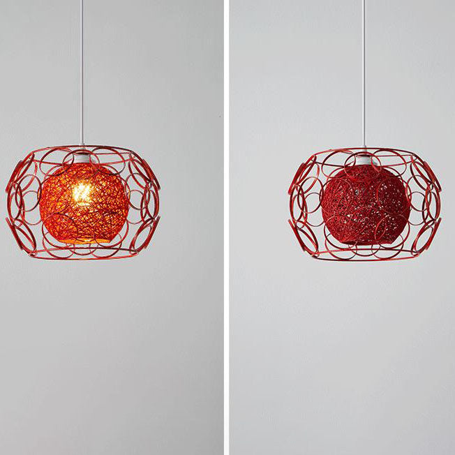 Frendorf | HempGlow Kreative Pendelleuchte aus Hanfgeflecht | Modernes Design | Einzigartiger Lichtakzent | Hängeleuchte für Zuhause