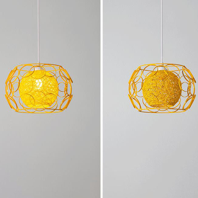 Frendorf | HempGlow Kreative Pendelleuchte aus Hanfgeflecht | Modernes Design | Einzigartiger Lichtakzent | Hängeleuchte für Zuhause