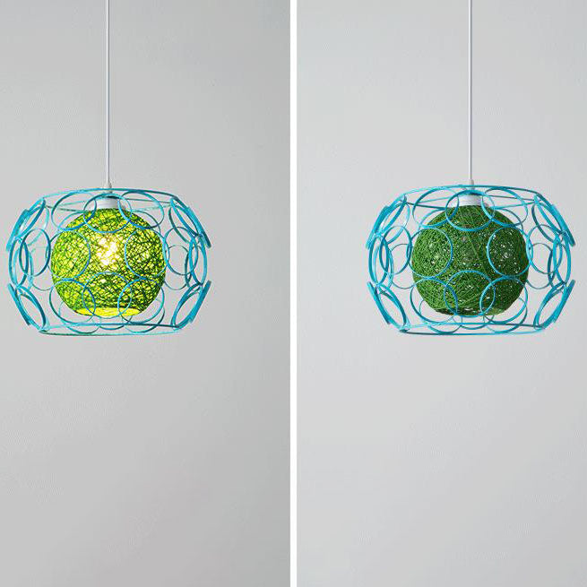 Frendorf | HempGlow Kreative Pendelleuchte aus Hanfgeflecht | Modernes Design | Einzigartiger Lichtakzent | Hängeleuchte für Zuhause