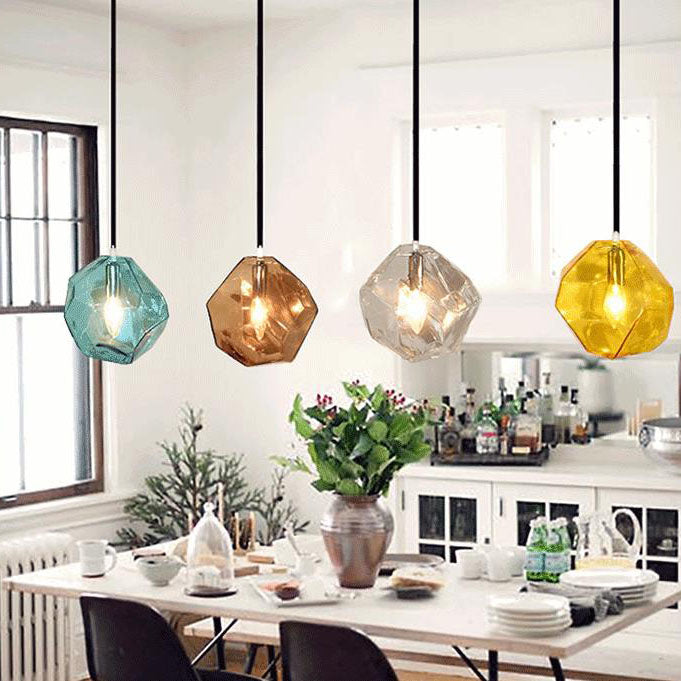 Frendorf | Glasvara Pendelleuchte | Modernes Glasdesign | Unregelmäßige Form | Wohnzimmerlicht