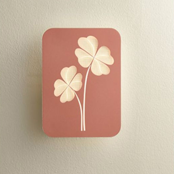 Modern Simplicity Iron Acrylic Rectangular Four-Leaf Clover Square Love Heart LED Wall Sconce Lamp For Bedside