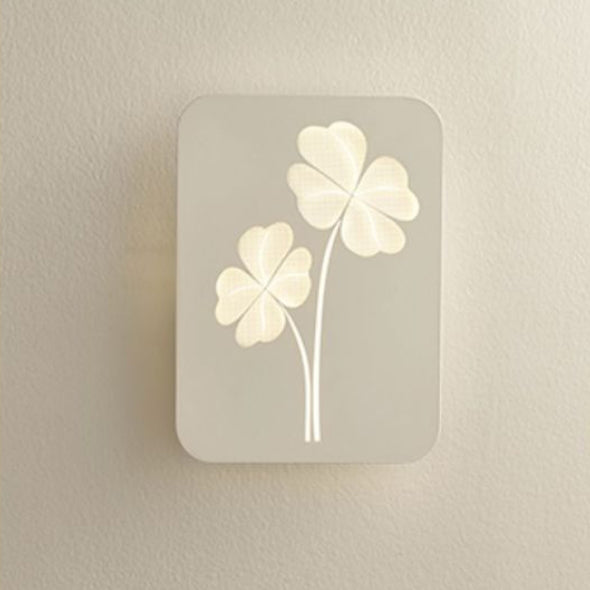 Modern Simplicity Iron Acrylic Rectangular Four-Leaf Clover Square Love Heart LED Wall Sconce Lamp For Bedside