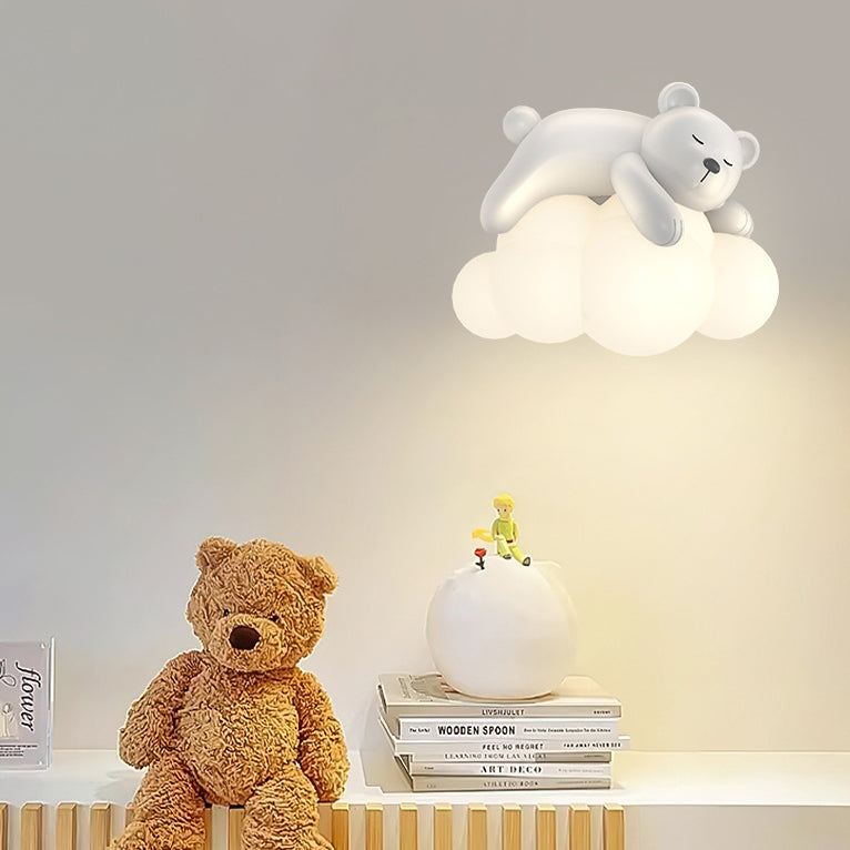 Frendorf | CuddleBright LED Wandleuchte für Kinder | Dimmbare Helligkeit | Bär & Hase Design | Nordic Stil
