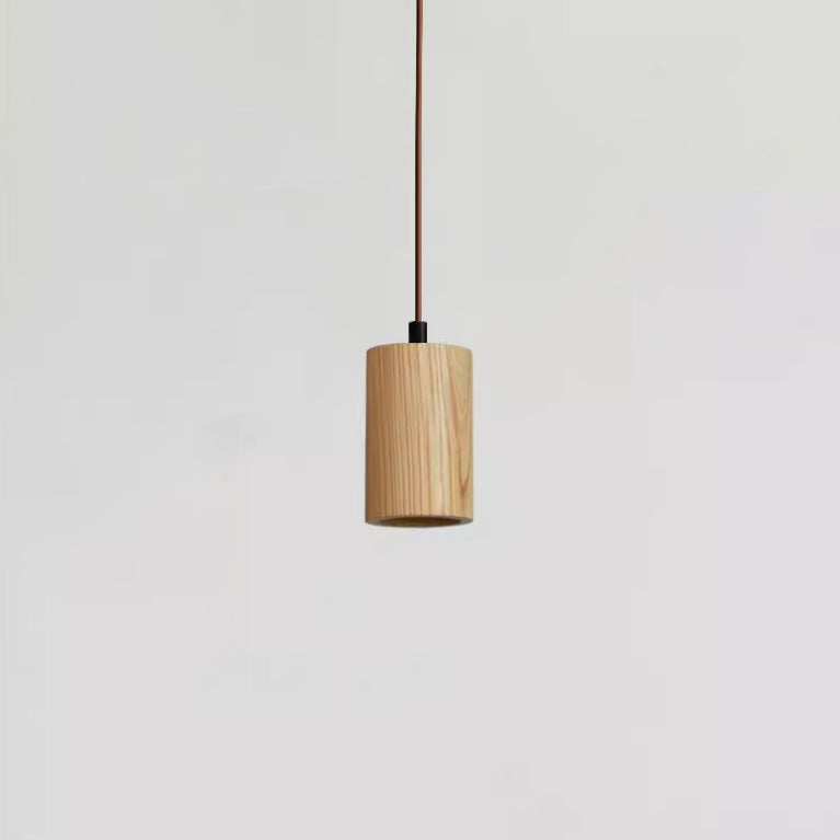 Frendorf | LumeWood Zylinder Pendelleuchte | Kleines Holzdesign | 1-Licht | Minimalistisches Design | Für Zuhause und Büro