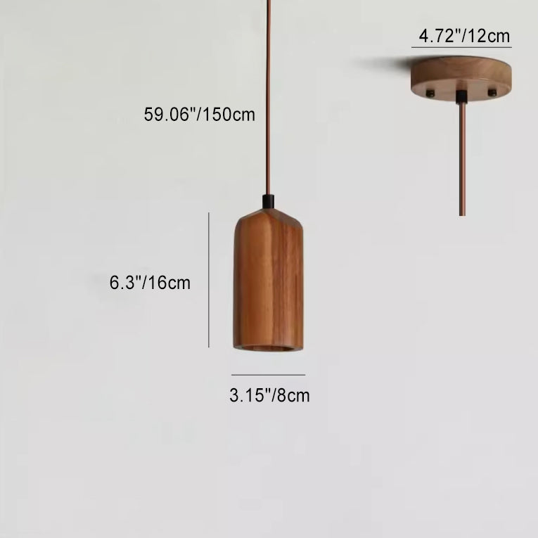 Frendorf | LumeWood Zylinder Pendelleuchte | Kleines Holzdesign | 1-Licht | Minimalistisches Design | Für Zuhause und Büro