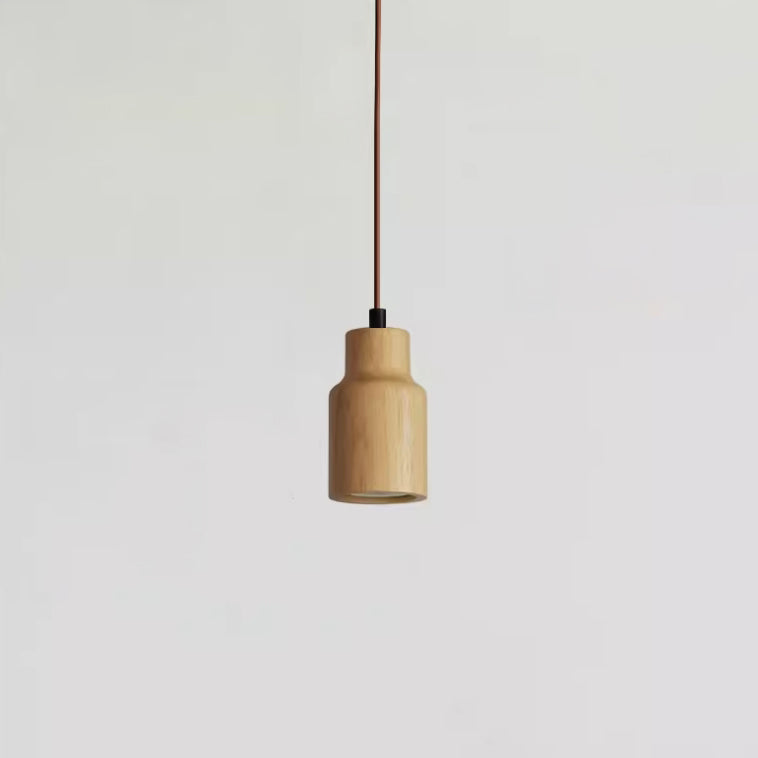Frendorf | LumeWood Zylinder Pendelleuchte | Kleines Holzdesign | 1-Licht | Minimalistisches Design | Für Zuhause und Büro