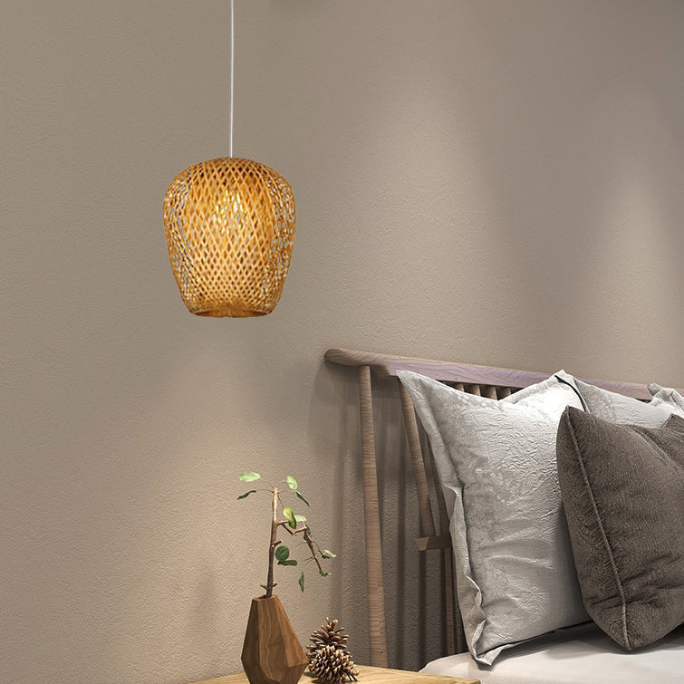 Frendorf | BambooHaven Hängeleuchte | Rustikaler Stil | Handgefertigt | Umweltfreundliche Bambuslampe | Dekorative Pendelleuchte