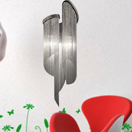 Frendorf | 2 Köpfe Wohnzimmer Wandleuchte Einfache schwarze Wandbeleuchtungsideen mit Quast Aluminiumschirm