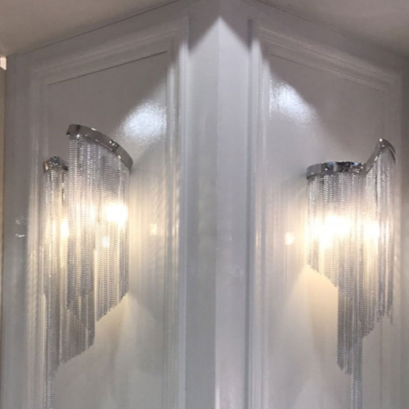 Frendorf | 2 Köpfe Wohnzimmer Wandleuchte Einfache schwarze Wandbeleuchtungsideen mit Quast Aluminiumschirm