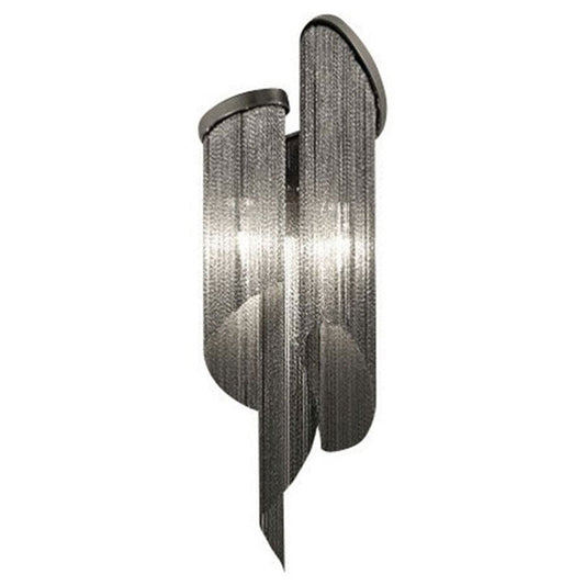 Frendorf | 2 Köpfe Wohnzimmer Wandleuchte Einfache schwarze Wandbeleuchtungsideen mit Quast Aluminiumschirm