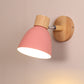 Frendorf | 1 Licht Korridor Wandlamp Fixture Macaron Houten Wand Gemonteerde Lamp met Koepel Aluminium Schaduw