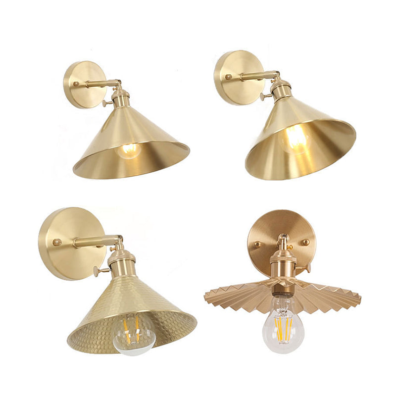 Frendorf | 1 Licht Kegel Wandverlichting Ideeën Industriële Messing Metalen Wandgemonteerde Lamp voor Nachtkastje