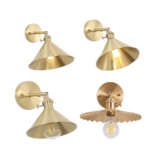 Frendorf | 1 Licht Kegel Wandverlichting Ideeën Industriële Messing Metalen Wandgemonteerde Lamp voor Nachtkastje
