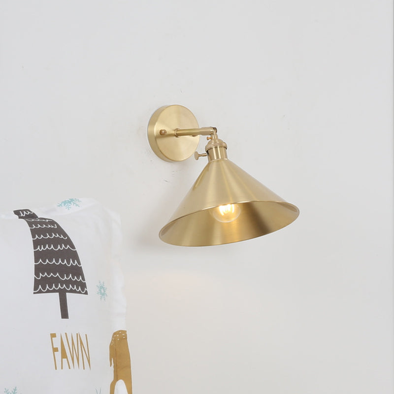 Frendorf | 1 Licht Kegel Wandverlichting Ideeën Industriële Messing Metalen Wandgemonteerde Lamp voor Nachtkastje