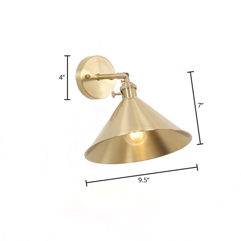 Frendorf | 1 Licht Kegel Wandverlichting Ideeën Industriële Messing Metalen Wandgemonteerde Lamp voor Nachtkastje